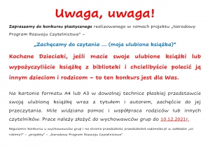 Zapraszamy do konkursu plastycznego