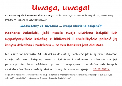 Zapraszamy do konkursu plastycznego