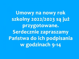 Gotowe umowy na rok szkolny 2022/2023